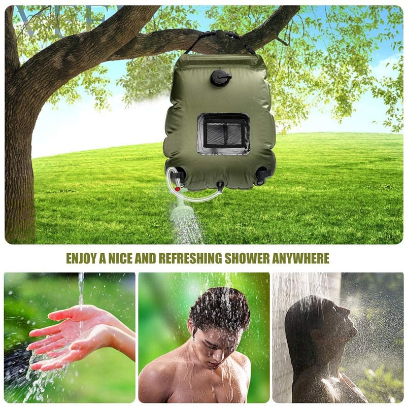 Adventure Hydration Shower Bag - 20L with Hose and Switchable Shower Head