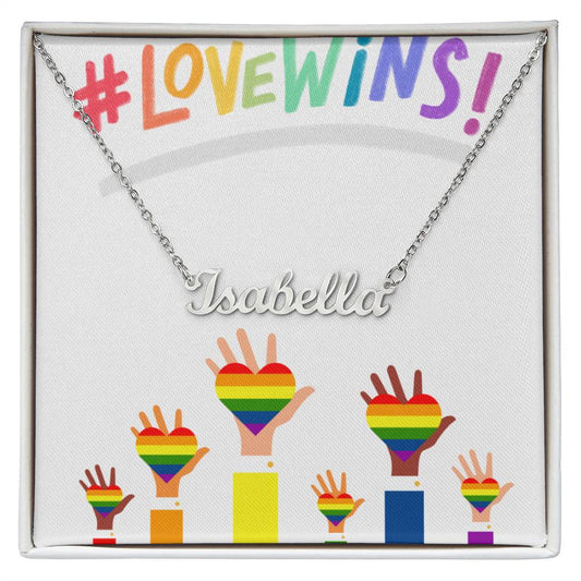 Rainbow Hands - Love Wins - Personalized Name Necklace