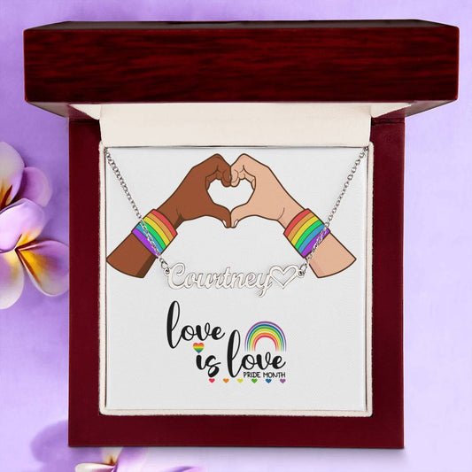 Love is Love - Custom Name Necklace - Perfect For Pride Month!