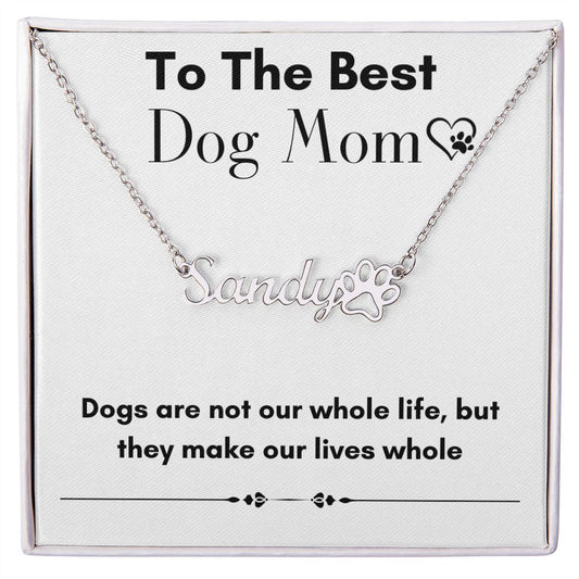 Personalized Paw Print Name Necklace - the most Pawtful Gift for Your Favorite Dog Mom!