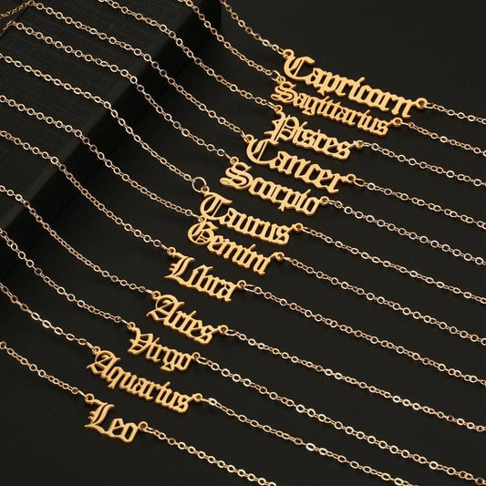 Astrology Sign Necklaces - Gold