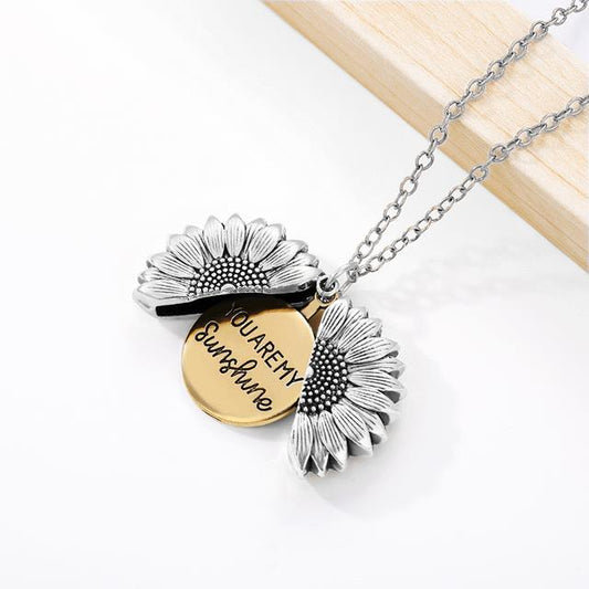 You Are My Sunshine - Open Locket Sunflower Necklace