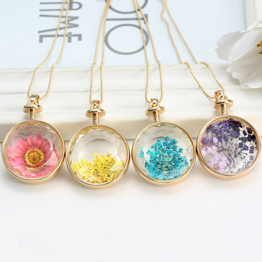 Beautiful Dried Flower Multicolor Necklace