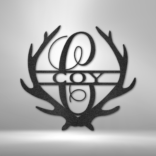 Antler Monogram - Metal Wall Art