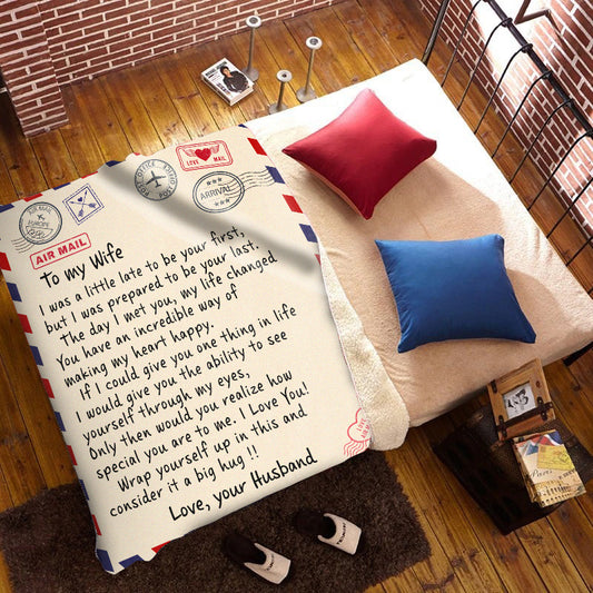 To My Wife - From Husband - Delivery  - Cozy Plush Fleece Blanket - 50x60