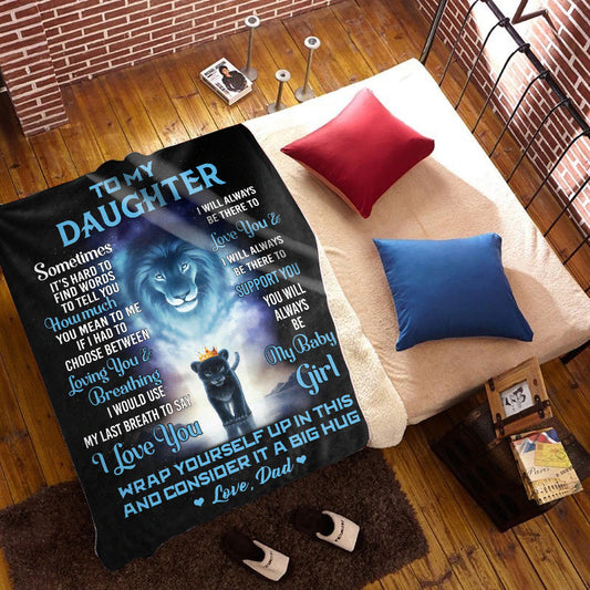 To My Daughter, Love Dad - Premium Mink Sherpa Blanket 50x60