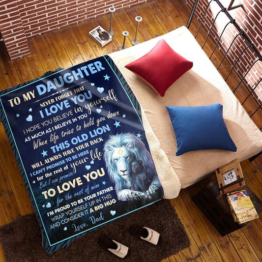 To My Daughter - Old Lion - From Dad - Arctic Fleece Blanket 50x60