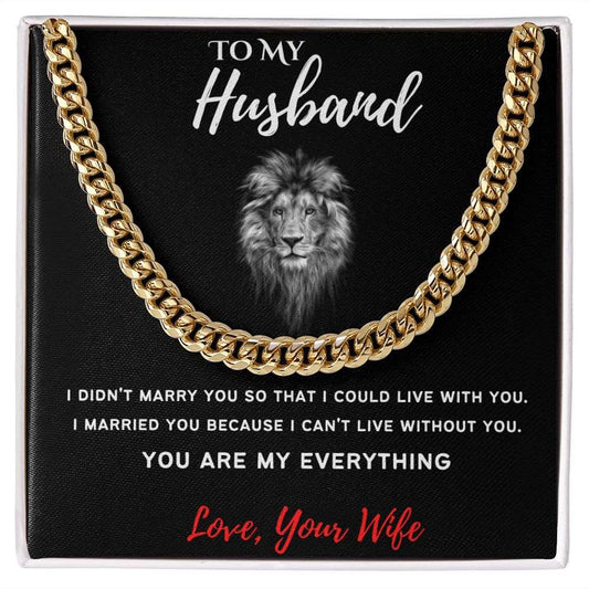 To My Husband - Cuban Link Chain - PopGifts