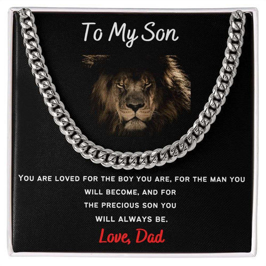 To My Son From Dad Cuban Necklace - PopGifts