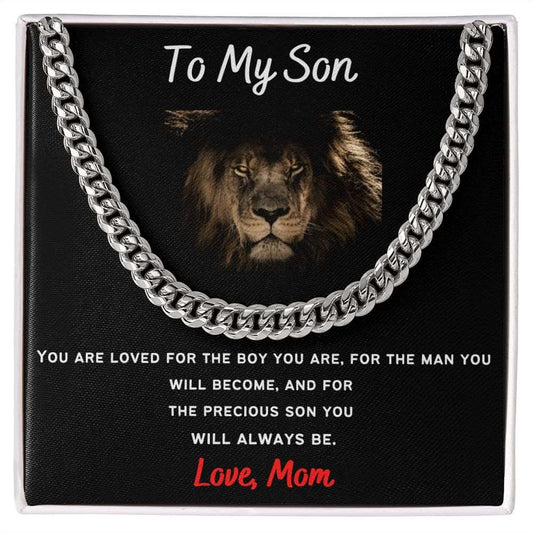 To My Son From Mom - Cuban Necklace - PopGifts