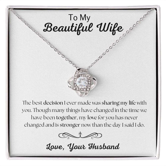 To My Beautiful Wife - Love Knot Necklace - PopGifts