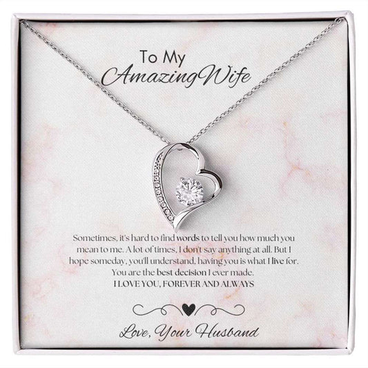 To My Amazing Wife - Forever Love Necklace - Light Pink - PopGifts