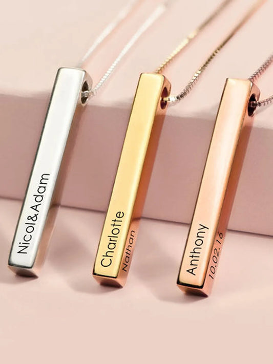 Personalized Delicate Bar Name Necklace