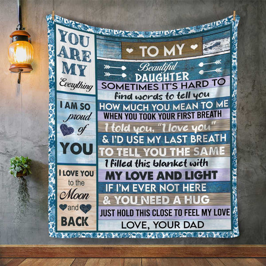 To My Daughter - Premium Mink Sherpa Blanket 50x60 - You Are My Everything